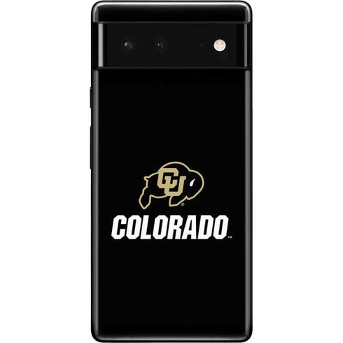University of Colorado CU Logo on Black Google Pixel 6 Skin